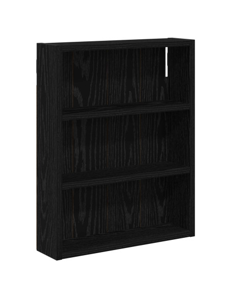 Armadio da bagno a muro Rovere Nero 40 x 10 x 50 cm
