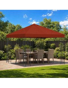 Gazebo 3 x 3 m Terracotta Poliestere e Acciaio 190 gsm