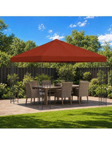 Gazebo 3 x 3 m Terracotta Poliestere e Acciaio 190 gsm