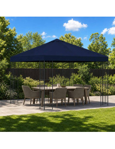 Gazebo 3 x 3 m Blu Poliestere e Acciaio 190 gsm