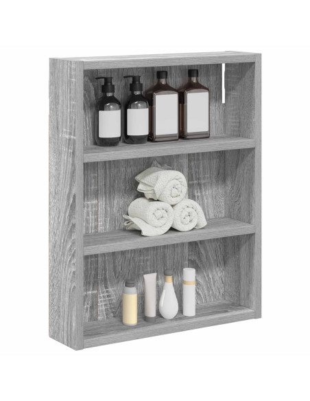 Armadio da bagno a muro Sonoma grigia 40 x 10 x 50 cm