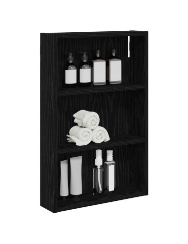 Armadio da bagno a muro Rovere Nero 40 x 10 x 60,5 cm