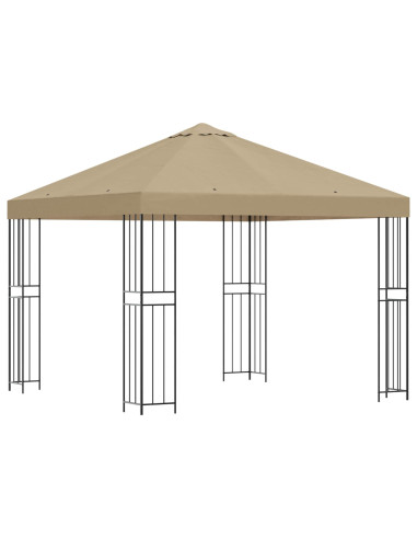 Gazebo 3 x 3 m Beige Poliestere e Acciaio 190 gsm