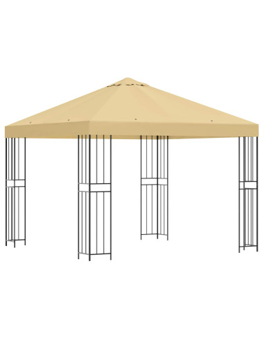 Gazebo 3 x 3 m Crema Poliestere e Acciaio 190 gsm