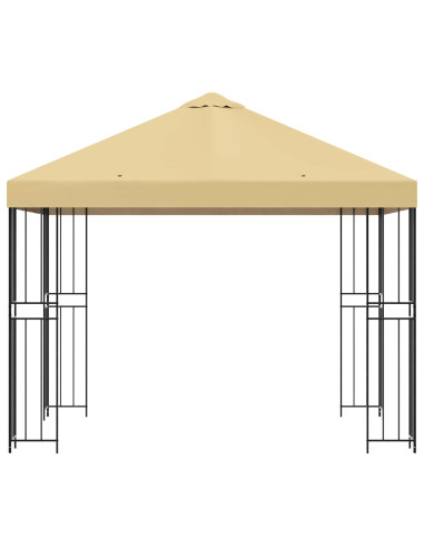 Gazebo 3 x 3 m Crema Poliestere e Acciaio 190 gsm