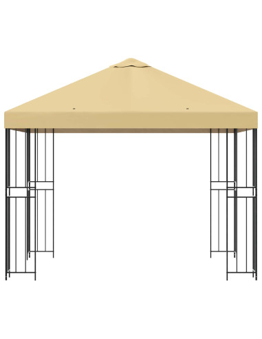 Gazebo 3 x 3 m Crema Poliestere e Acciaio 190 gsm