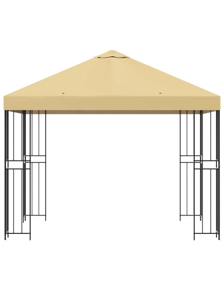 Gazebo 3 x 3 m Crema Poliestere e Acciaio 190 gsm
