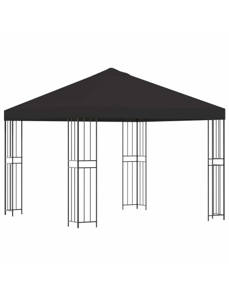 Gazebo 3 x 3 m Antracite Poliestere e Acciaio 190 gsm