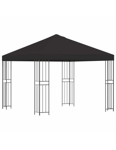 Gazebo 3 x 3 m Antracite Poliestere e Acciaio 190 gsm