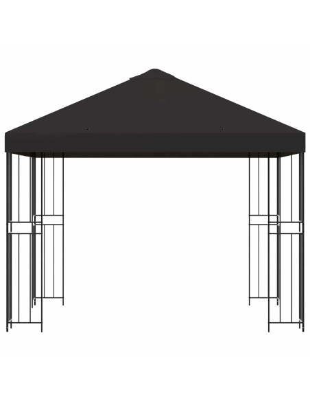 Gazebo 3 x 3 m Antracite Poliestere e Acciaio 190 gsm