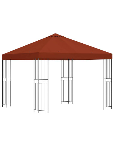 Gazebo 3 x 3 m Terracotta Poliestere e Acciaio 190 gsm