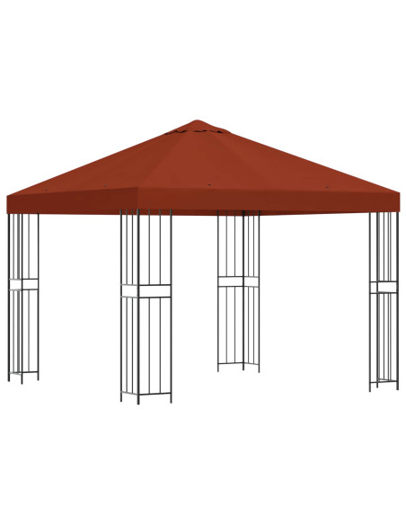 Gazebo 3 x 3 m Terracotta Poliestere e Acciaio 190 gsm