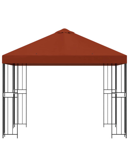 Gazebo 3 x 3 m Terracotta Poliestere e Acciaio 190 gsm