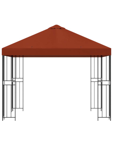 Gazebo 3 x 3 m Terracotta Poliestere e Acciaio 190 gsm