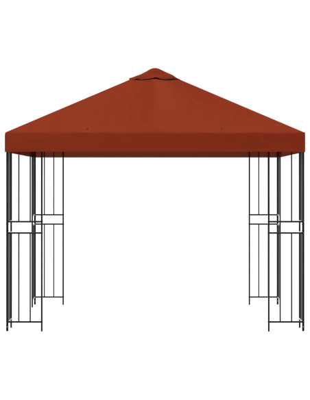 Gazebo 3 x 3 m Terracotta Poliestere e Acciaio 190 gsm