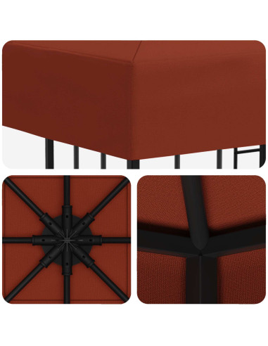 Gazebo 3 x 3 m Terracotta Poliestere e Acciaio 190 gsm