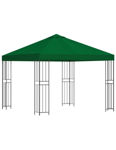 Gazebo 3 x 3 m Verde Poliestere e Acciaio 190 gsm