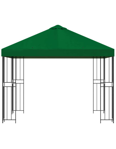 Gazebo 3 x 3 m Verde Poliestere e Acciaio 190 gsm