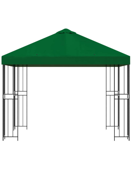 Gazebo 3 x 3 m Verde Poliestere e Acciaio 190 gsm