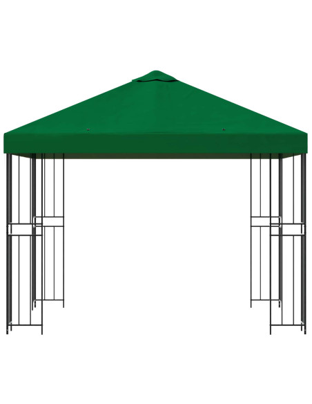 Gazebo 3 x 3 m Verde Poliestere e Acciaio 190 gsm