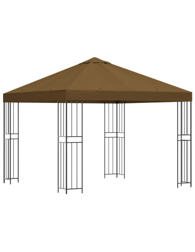 Gazebo 3 x 3 m Tortora Poliestere e Acciaio 190 gsm