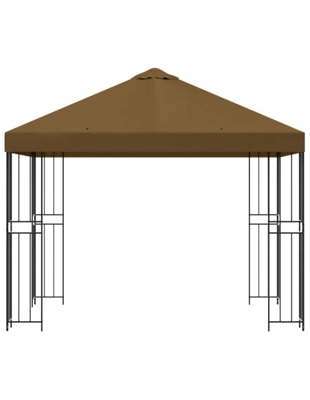 Gazebo 3 x 3 m Tortora Poliestere e Acciaio 190 gsm