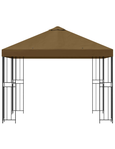 Gazebo 3 x 3 m Tortora Poliestere e Acciaio 190 gsm