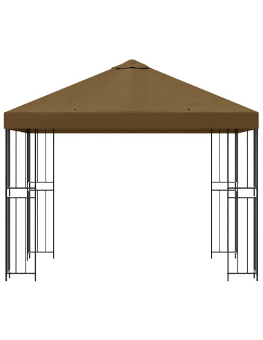 Gazebo 3 x 3 m Tortora Poliestere e Acciaio 190 gsm