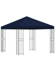 Gazebo 3 x 3 m Blu Poliestere e Acciaio 190 gsm 2