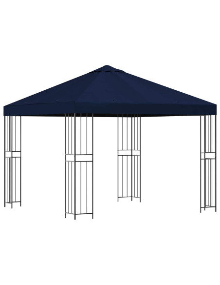 Gazebo 3 x 3 m Blu Poliestere e Acciaio 190 gsm