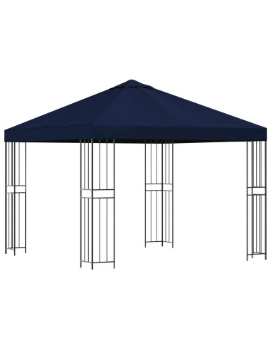 Gazebo 3 x 3 m Blu Poliestere e Acciaio 190 gsm