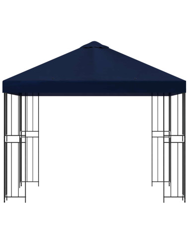 Gazebo 3 x 3 m Blu Poliestere e Acciaio 190 gsm