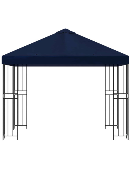 Gazebo 3 x 3 m Blu Poliestere e Acciaio 190 gsm