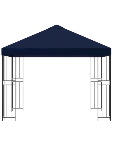 Gazebo 3 x 3 m Blu Poliestere e Acciaio 190 gsm