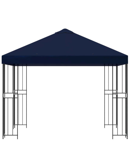 Gazebo 3 x 3 m Blu Poliestere e Acciaio 190 gsm