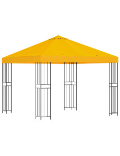 Gazebo 3 x 3 m Giallo Poliestere e Acciaio 190 gsm 2