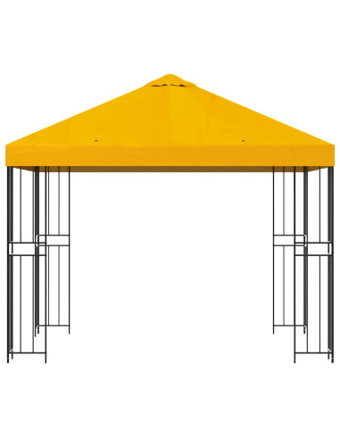 Gazebo 3 x 3 m Giallo Poliestere e Acciaio 190 gsm