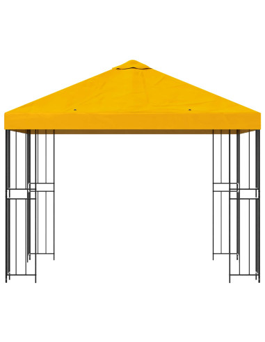 Gazebo 3 x 3 m Giallo Poliestere e Acciaio 190 gsm