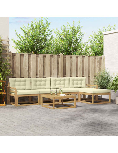 Set di divani da esterno 6 pcs Bianco e Crema 79 x 79 x 37 cm