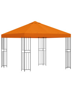 Gazebo 3 x 3 m Arancione Poliestere e Acciaio 190 gsm 2
