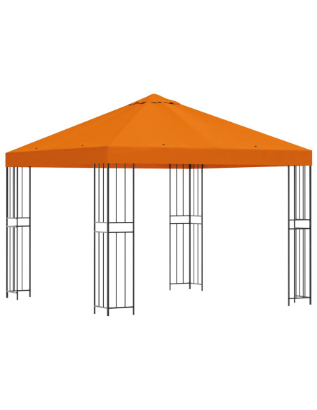 Gazebo 3 x 3 m Arancione Poliestere e Acciaio 190 gsm