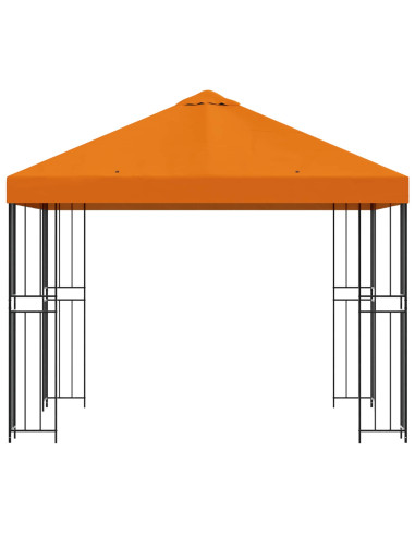 Gazebo 3 x 3 m Arancione Poliestere e Acciaio 190 gsm