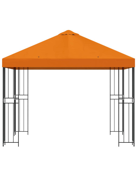 Gazebo 3 x 3 m Arancione Poliestere e Acciaio 190 gsm