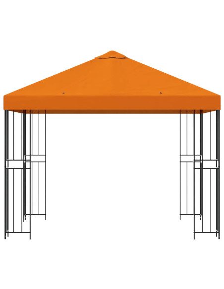 Gazebo 3 x 3 m Arancione Poliestere e Acciaio 190 gsm