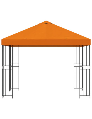 Gazebo 3 x 3 m Arancione Poliestere e Acciaio 190 gsm