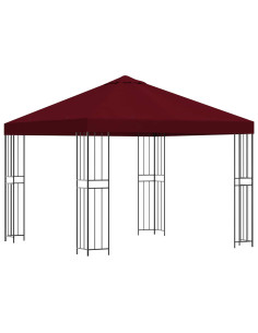 Gazebo 3 x 3 m Borgogna Poliestere e Acciaio 190 gsm 2
