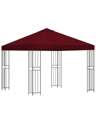 Gazebo 3 x 3 m Borgogna Poliestere e Acciaio 190 gsm