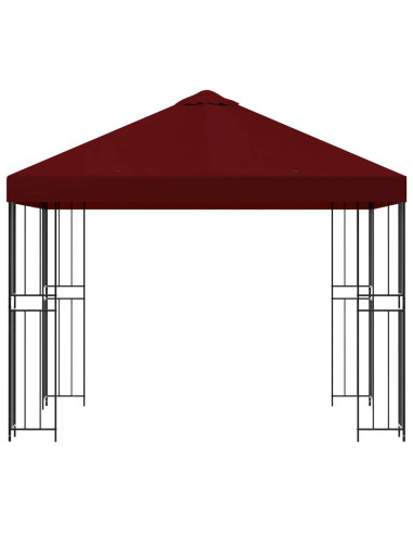 Gazebo 3 x 3 m Borgogna Poliestere e Acciaio 190 gsm