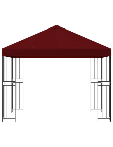 Gazebo 3 x 3 m Borgogna Poliestere e Acciaio 190 gsm