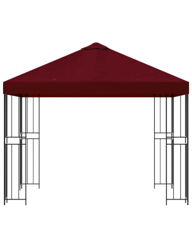 Gazebo 3 x 3 m Borgogna Poliestere e Acciaio 190 gsm